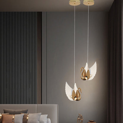 مصباح LED حديث إبداعي على شكل بجعة من الأكريليك 