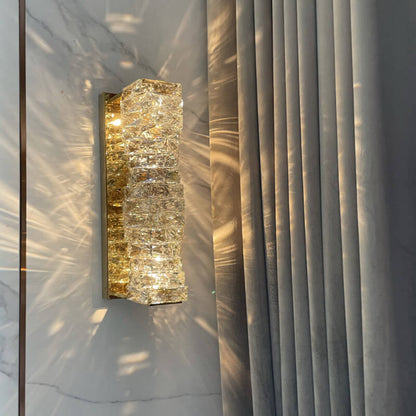 Modern Luxury Crystal Column LED Wall Sconce Lamp