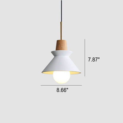 Nordic Minimalist Macaron Wood Cement  1-Light Pendant Light