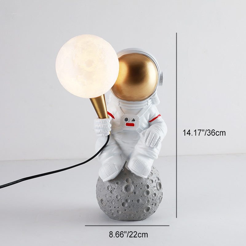 現代的でクリエイティブな樹脂製ABS製宇宙飛行士1灯テーブルランプ（寝室用） 