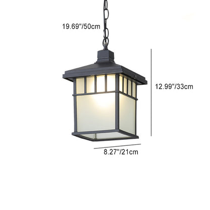 Traditional European Solar Waterproof Aluminum Glass Cubic Pane LED Pendant Light For Garden