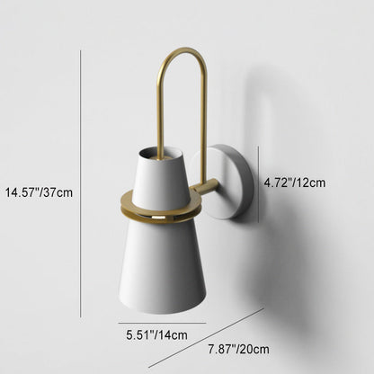 Contemporary Scandinavian Iron Cylinder Horn 1-Light Wall Sconce Lamp For Bedside