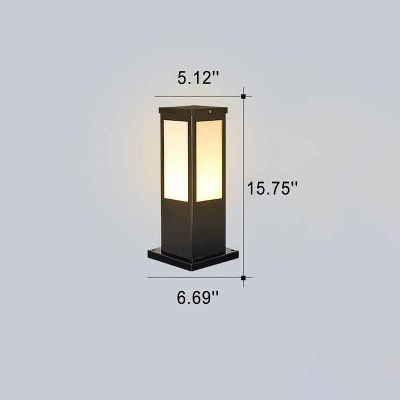 Modern Solar Lawn Square Column Outdoor Waterproof Path Lamp
