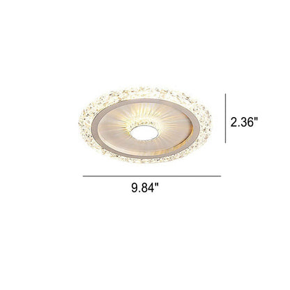 Modern Light Luxury Round Acrylic Iron Aluminum LED Flush Mount Lighting