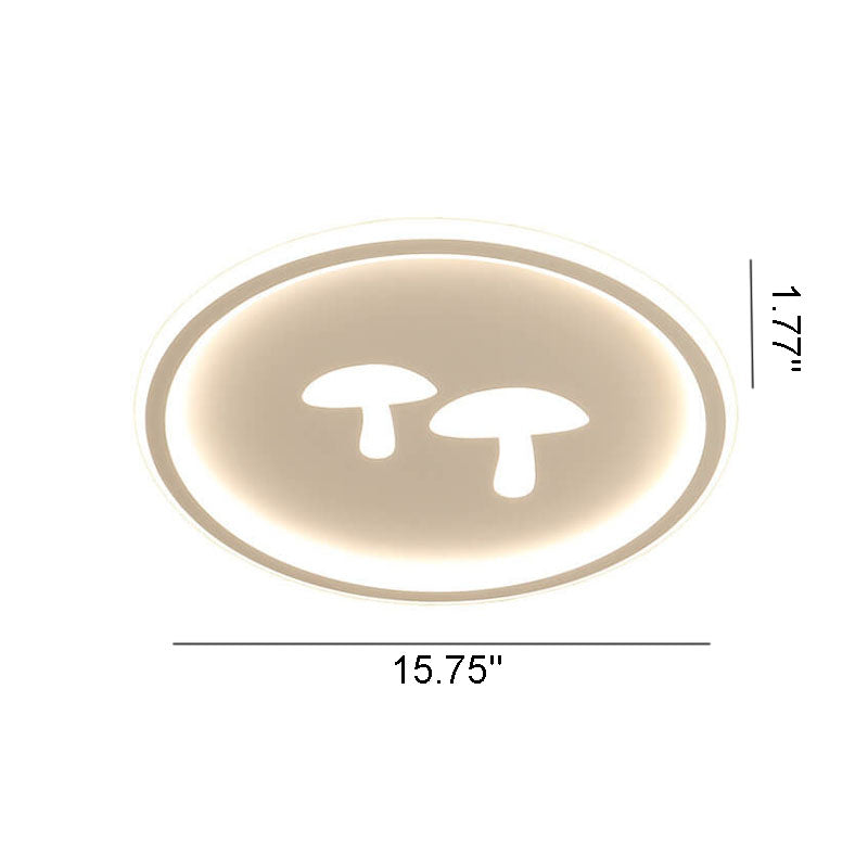 Modern Round Acrylic Shade Mushroom Pattern LED Flush Mount Light