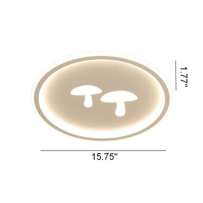 Modern Round Acrylic Shade Mushroom Pattern LED Flush Mount Light