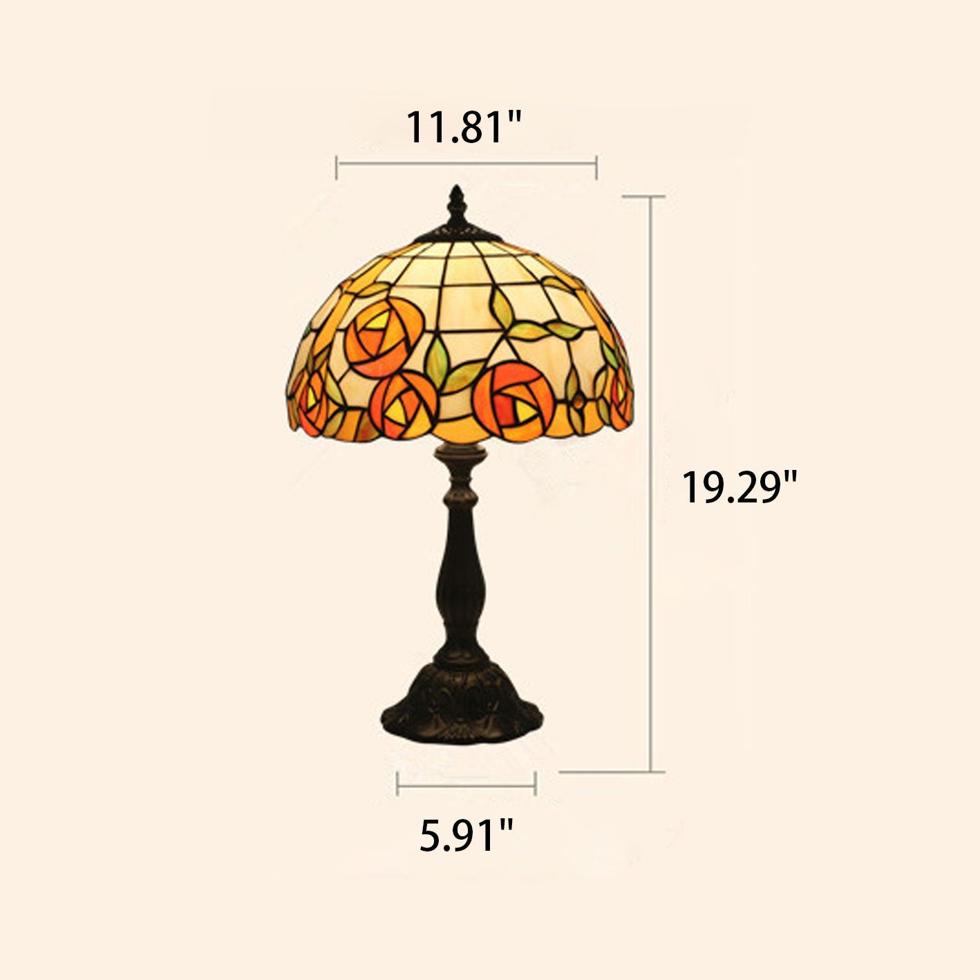 Tiffany Zinc Alloy Color 1-Light Table Lamp