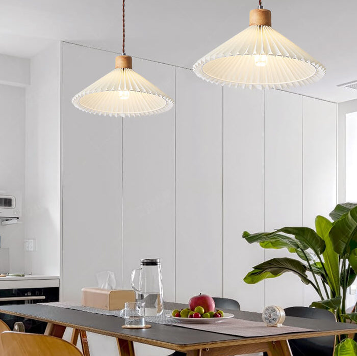 Nordic Minimalist Pleated Shade 1-Light Pendant Light