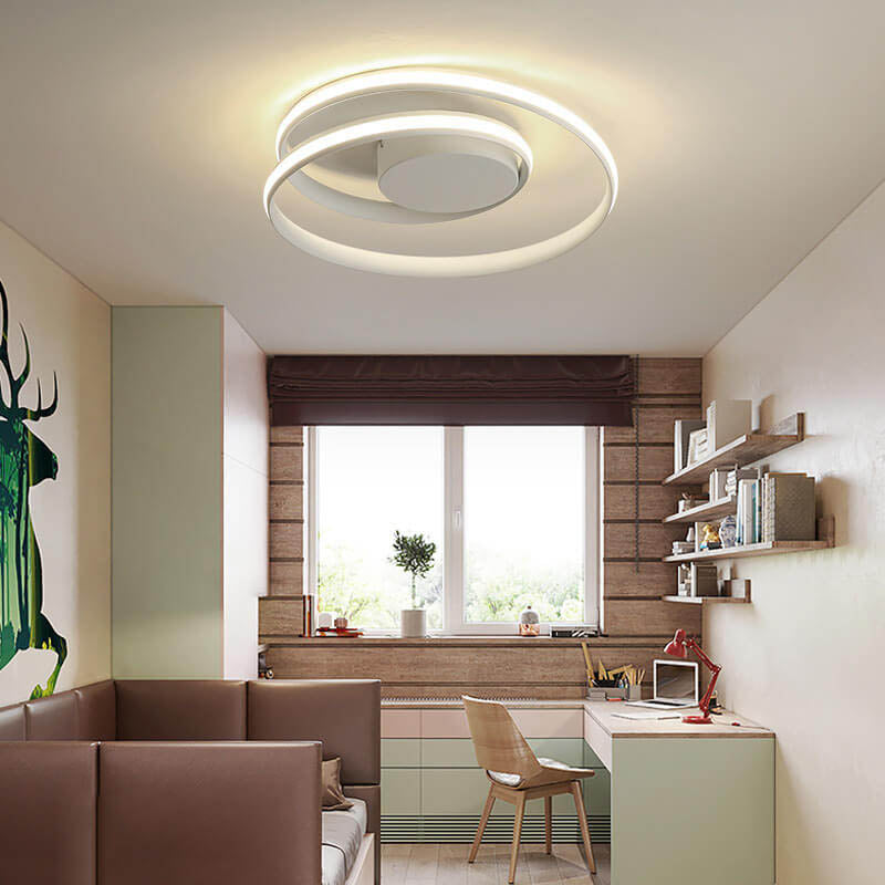 Modern Creative Circle Aluminum 1-Light LED Flush Mount Ceiling Light