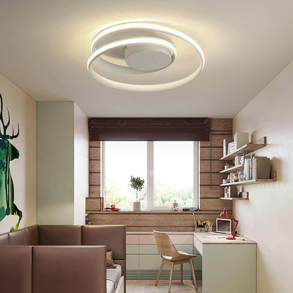 Modern Creative Circle Aluminum 1-Light LED Flush Mount Ceiling Light