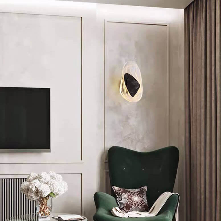 مصباح حائط LED بيضاوي الشكل بتصميم عصري إبداعي، مزود بضوء واحد 
