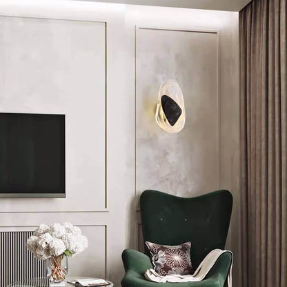 مصباح حائط LED بيضاوي الشكل بتصميم عصري إبداعي، مزود بضوء واحد 