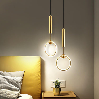 مصباح LED معلق بحلقة دائرية إبداعية حديثة مزود بمصباح واحد 