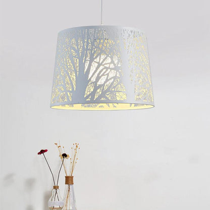 Creative Hollow Carved Cylindrical Metal 1-Light Pendant Light