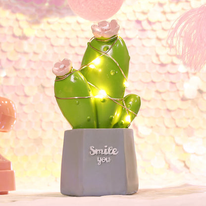 Cactus Dream Star Light Resin Ornament Night Light Table Lamp