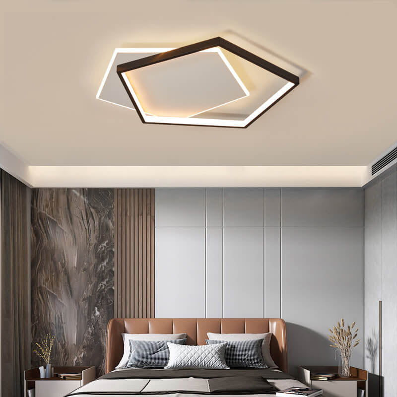Modern Minimalist Pentagonal LED Flush Mount Ceiling Light