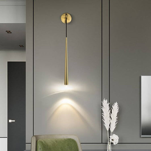Minimalist Luxury Long Strip Gold 1-Light Wall Sconce Lamp