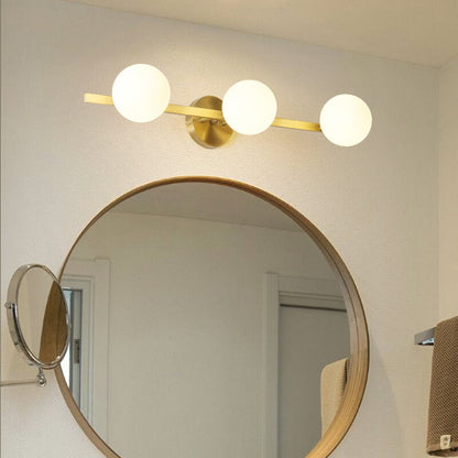 Modern Copper Glass Globe 3/4 Light Mirror Front Light