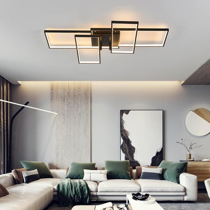 Modern Creative Splicing Rectangular Aluminum LED Flush Mount Ceiling Light
