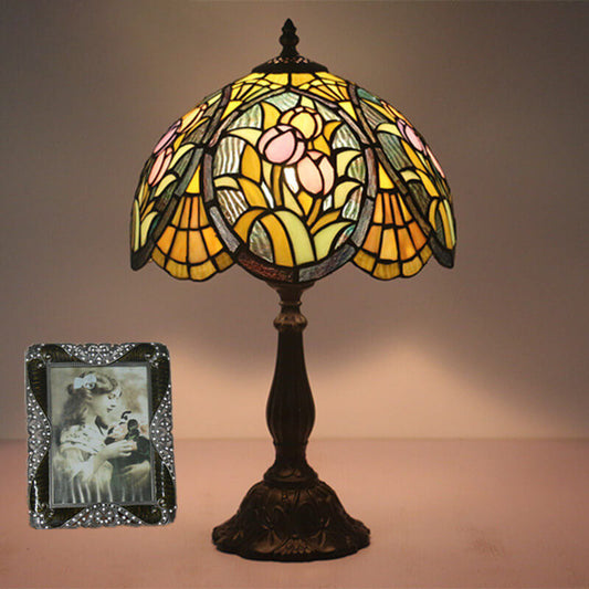 Tiffany Rustic Stained Glass 1-Light Table Lamp