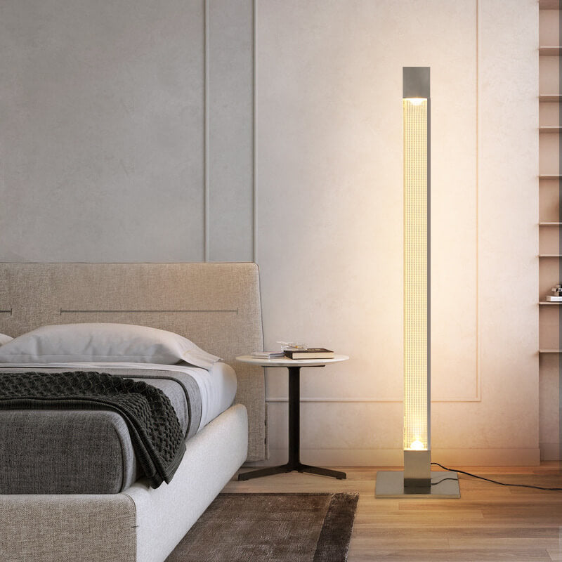 Modern  Acrylic Long Bar Column LED Standing Floor Lamp