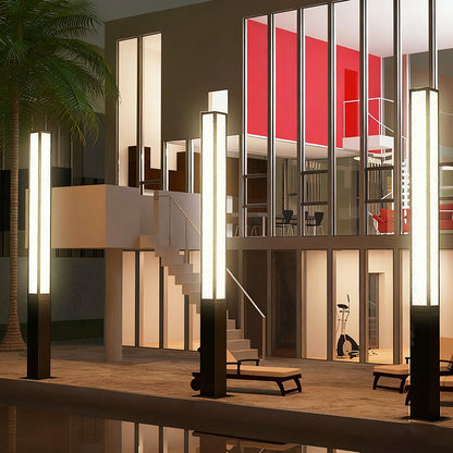 Modern Minimalist Waterproof Rectangle Galvanized Steel Acrylic LED Outdoor Light For Garden