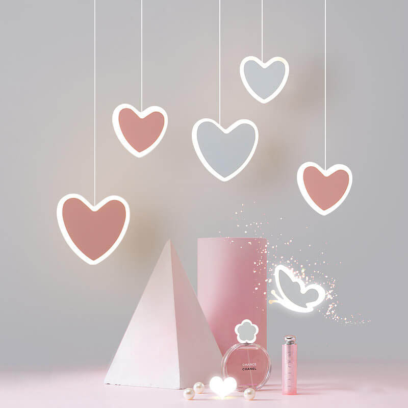 Nordic Creative Heart Shaped LED Pendant Light