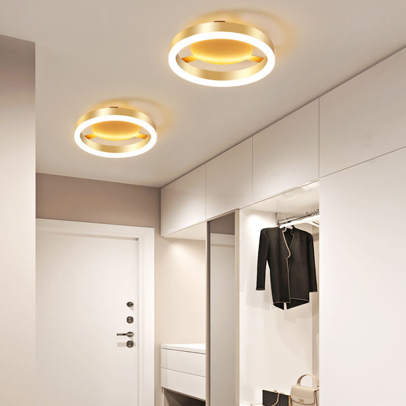 Modern Creative Square Round LED Semi-Flush Mount Ceiling Light