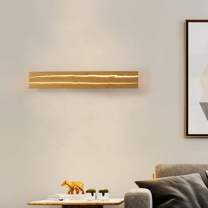 Modern Creative Crackle Wood Rectangular LED Wall Sconce Lamp