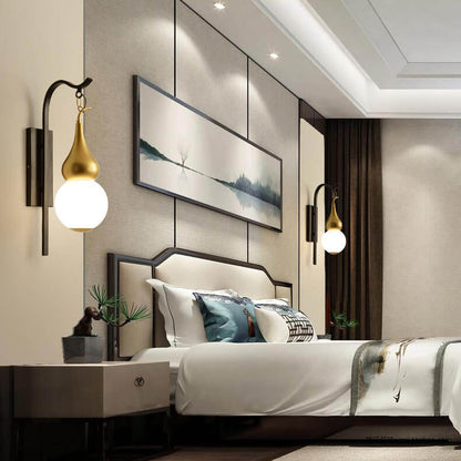 Modern Creative Glass Gourd 1-Light Wall Sconce Lamp