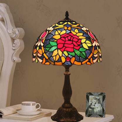 Tiffany European Blooming Flower 1-Light Table Lamp