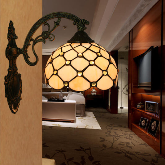 Tiffany European Half Round Glass 1-Light Wall Sconce Lamp