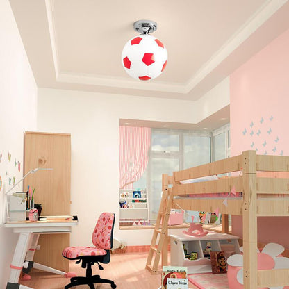 Creative Basketball Soccer Glass 1-Light Semi-Flush Mount Ceiling Light