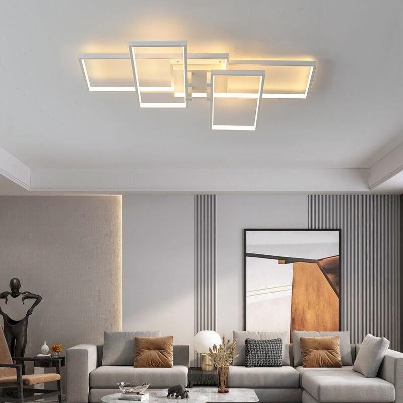 Modern Creative Splicing Rectangular Aluminum LED Flush Mount Ceiling Light