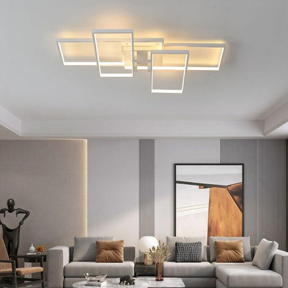 Modern Creative Splicing Rectangular Aluminum LED Flush Mount Ceiling Light