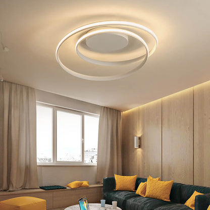 Modern Creative Circle Aluminum 1-Light LED Flush Mount Ceiling Light