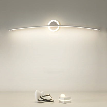 Modern Minimalist Curved Line LED Mirror Front Light Wall Sconce Lamp