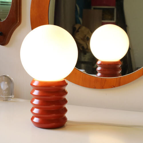 Vintage Orange Solid Glass 1-Light Table Lamp