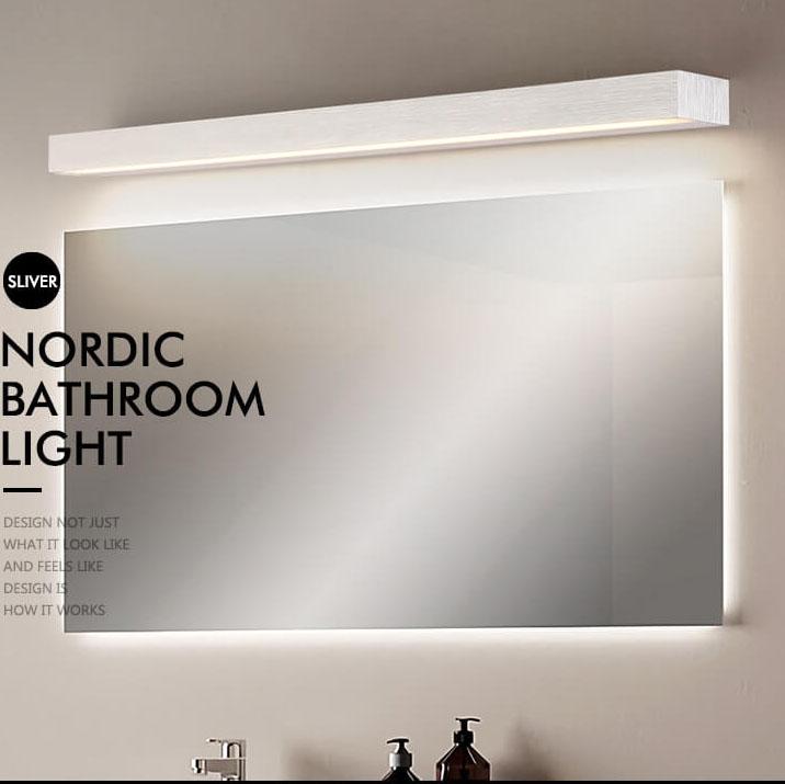 مصباح أمامي للمرآة من الألومنيوم LED من Nordic Linear مزود بمصباح واحد 