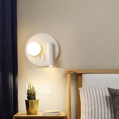 مصباح حائطي LED للقراءة مصنوع من الحديد الأكريليكي دائري/مربع بتصميم بسيط على الطراز الاسكندنافي 