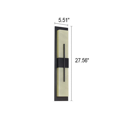 Outdoor Minimalist Rectangular Stainless Steel Acrylic LED Waterproof Wall Sconce Lamp