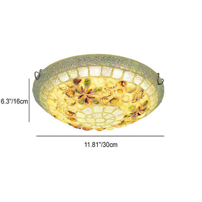 Tiffany Creative Mosaic Shells 1-Light Flush Mount Ceiling Light