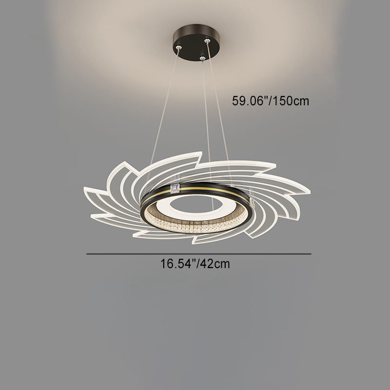 مصباح LED معلّق بتصميم دوامة من الأكريليك الكريستالي الفاخر المعاصر لغرفة النوم 