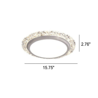 Nordic Minimalist Light Luxury Round Iron Aluminum Acrylic LED Flush Mount Lighting