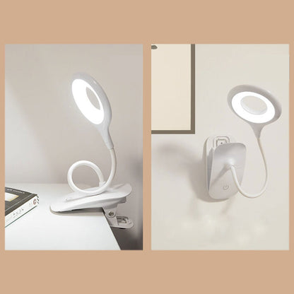 Simple Creative Foldable Round Shade Rechargeable Clips LED Desk Lamp