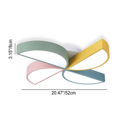 Modern Children's Half-Circle Windmill Iron Acrylic Eye Protection Flush Mount Ceiling Light