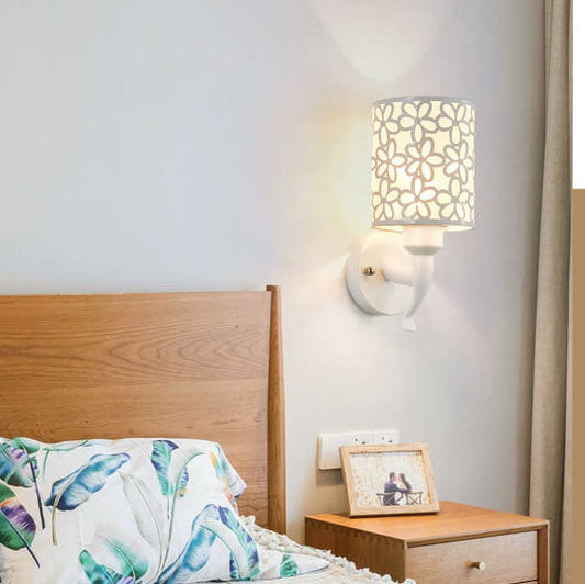 Modern Column Floral Shade 1-Light Wall Sconce Lamp