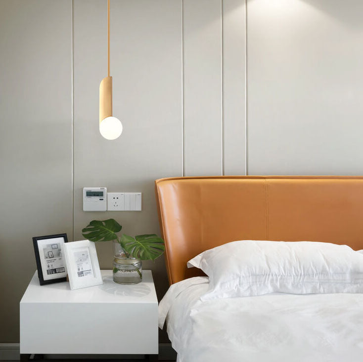 Simple Gold Metal Patchwork Glass Globe 1-Light LED Pendant Light