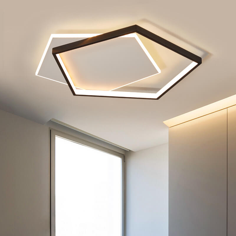 Modern Minimalist Pentagonal LED Flush Mount Ceiling Light