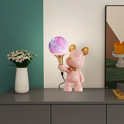 Creative Cartoon Bear Resin 1-Light Night Light Table Lamp